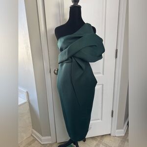 ASOS One-Shoulder Dark Green Dress